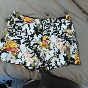 White House Black Market Multicolor Tropical Shorts